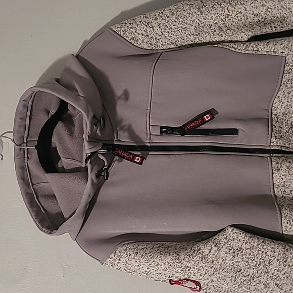 Canada WeatherGear Wmns Plus 1X Gray Fleece Hooded Jacket Warm Fall Winter - Picture 5 of 16